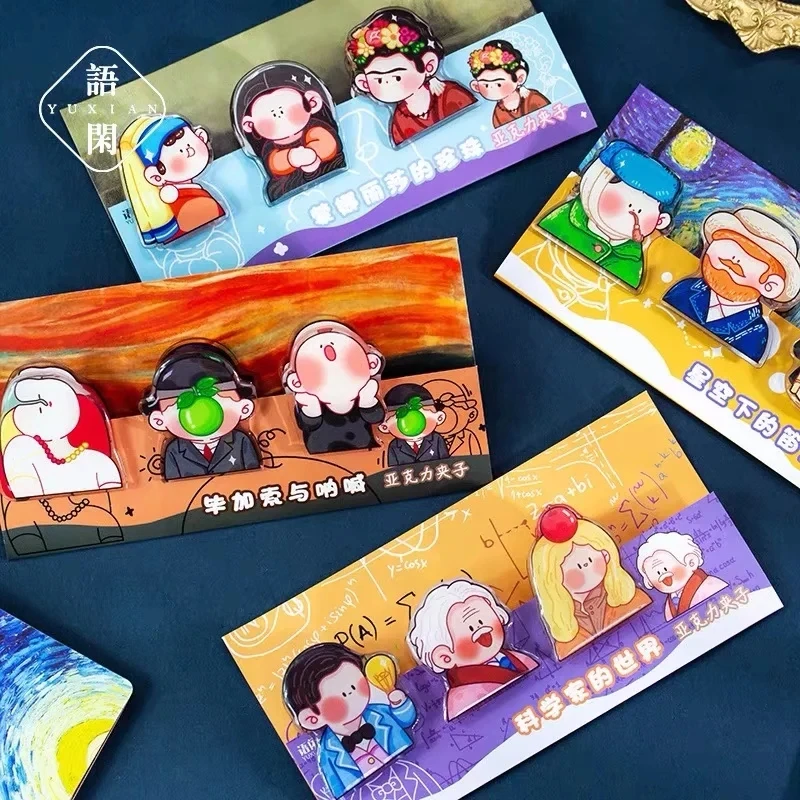 

3 шт./компл. kawaii, арт-музейная папка, мультфильм, Ledger Clip, Multi функциональная Канцелярия Data, портативный, для хранения, декоративный зажим