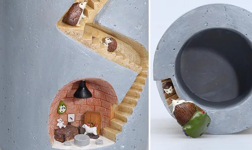 Смола Zakka украшение милый еж суккуленты цветочный горшок горшки для сада микро