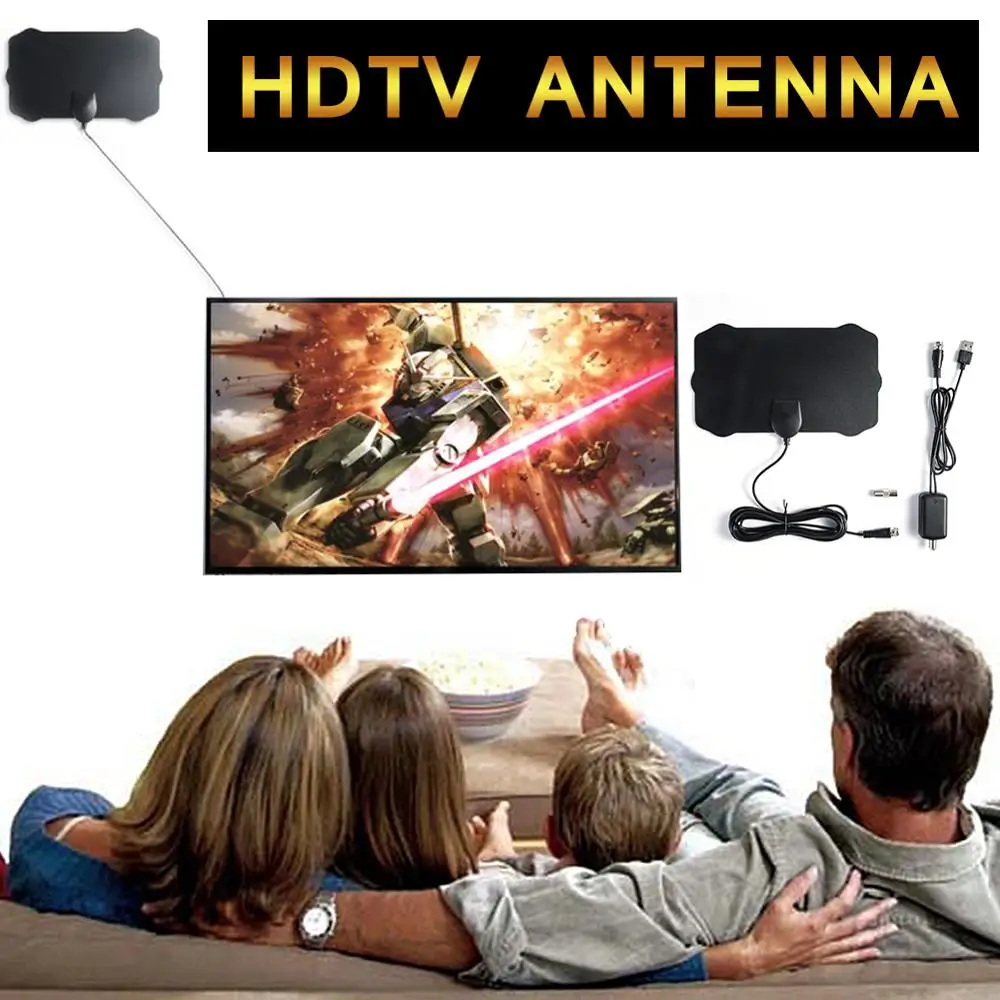 Прозрачная 200 км внутренняя HD Антенна ТВ цифровой усилитель сигнала Freeview радиус Surf Fox DVB-T2 isdb-tb прозрачная для xiaomi HDTV антенна