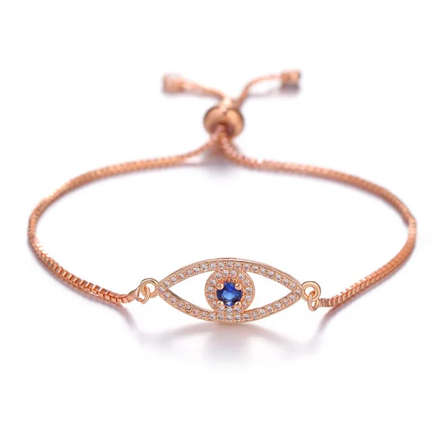 Hot sell evil eye JUWANG Турецкий Дурной глаз браслеты для женщин микро проложить Циркон Шарм регулируемые цепи Мода ручной работы ювелирные изделия подарок - Окраска металла: Hot sell evil eye