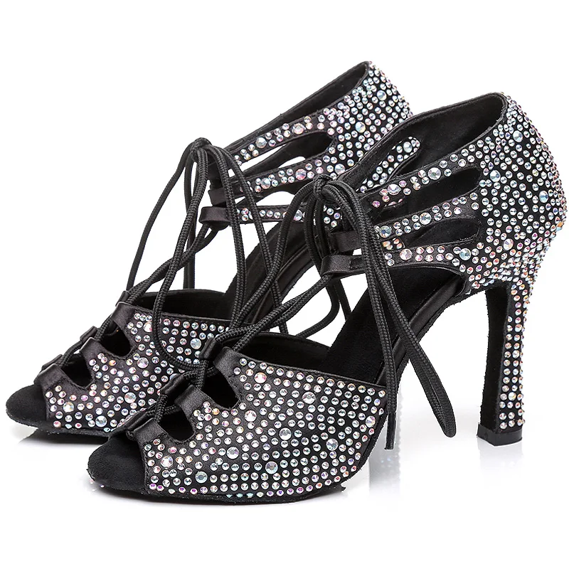 Танцевальные туфли женские для латиноамериканских танцев бальных на низком