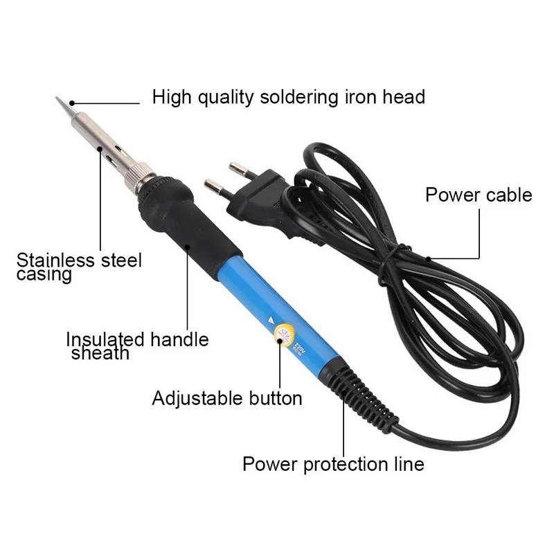 60 Вт ЕС вилка ЖК цифровой дисплей Утюг Регулируемая температура Электрический