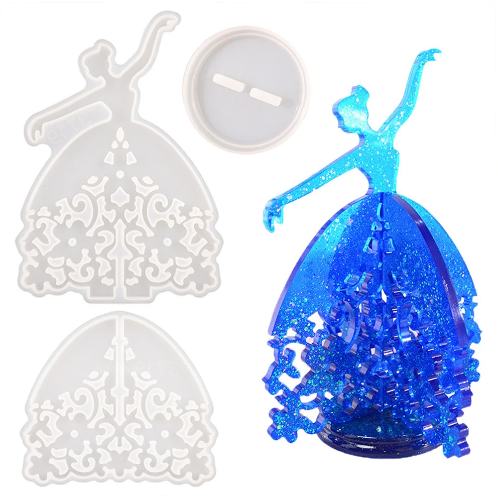 

Dancing Girl Bracket Mold DIY Epoxy Mold Earrings Ring Display Stand Jewelry Stand Silicone Mold