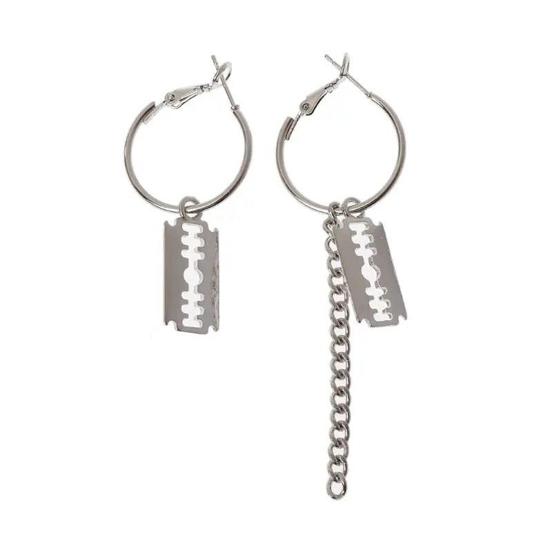 Асимметричные серьги-подвески с кисточками на цепочке корейские ювелирные