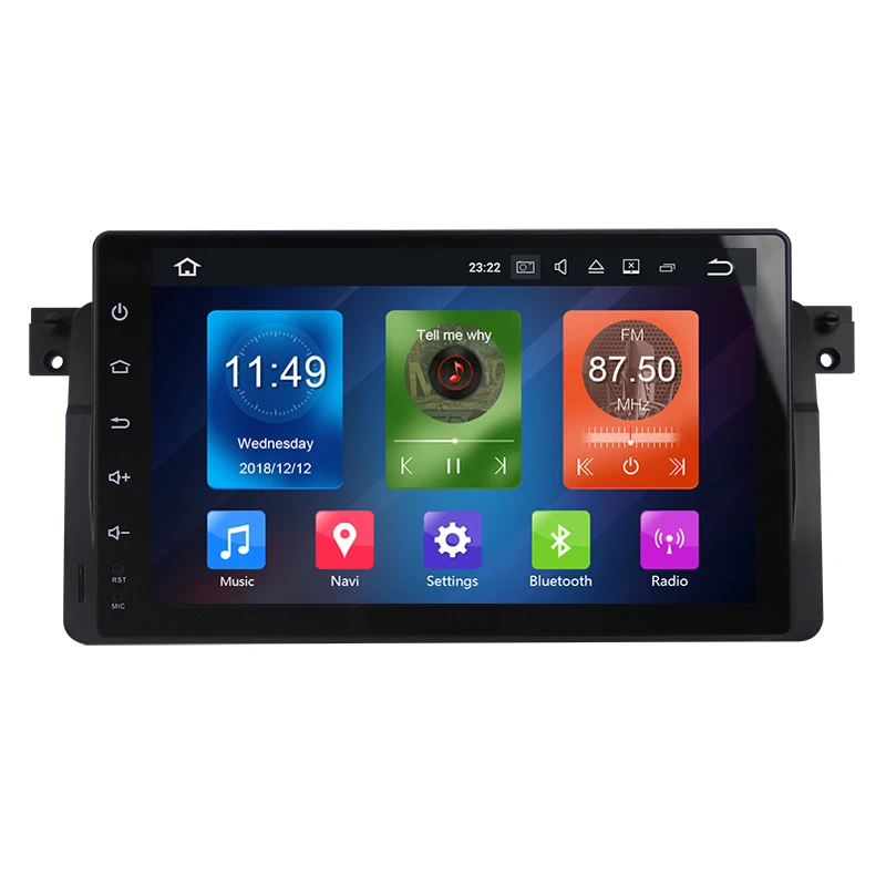 9 дюймов RK PX5 android10.0 Восьмиядерный Автомобильный мультимедийный плеер для BMW E46