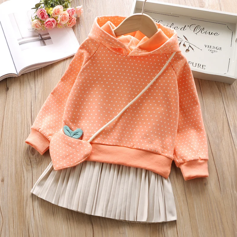 Осеннее платье принцессы с длинными рукавами для маленьких девочек Vestidos одежда