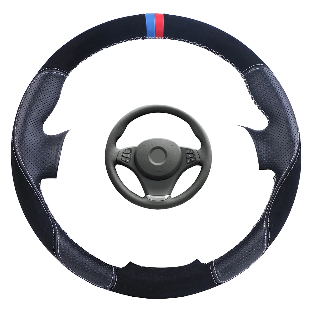 

Suede Leather Car Steering Wheel Cover For BMW E83 X3 2003-2010 E53 X5 2004-2006/Custom Steering Wrap braid