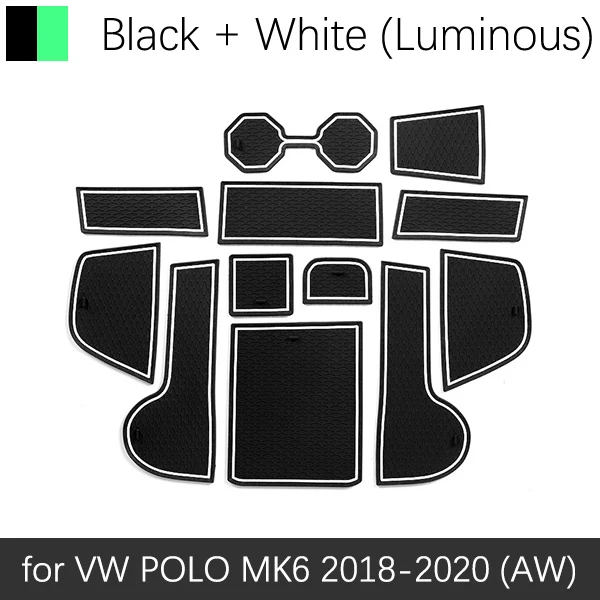 

Для VW Volkswagen POLO MK6 AW 2018 2019 2020 резиновый противоскользящий коврик для двери, подушка для чашки, подушка для телефона, подставка для ворот, автомобильные аксессуары