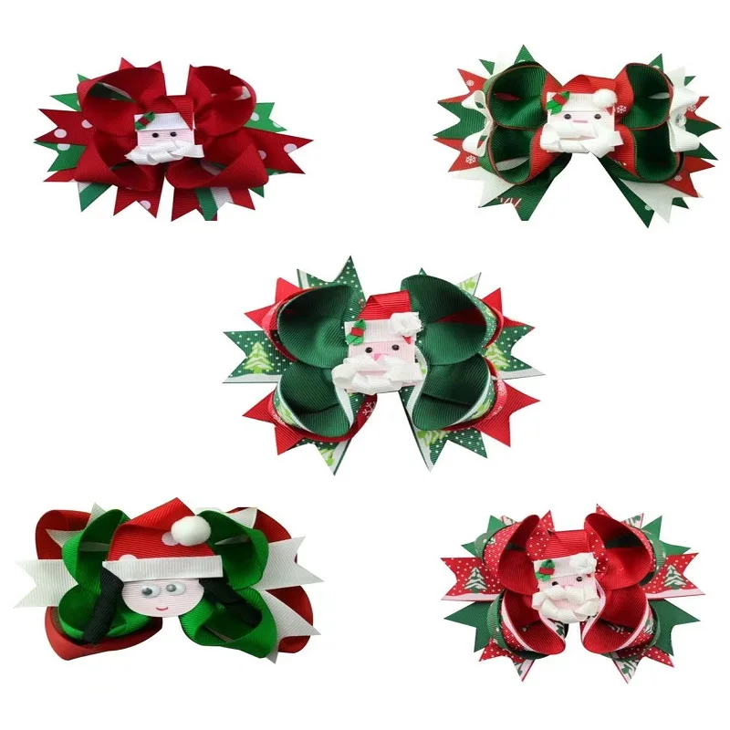 

Cute Headband Santa Claus Hair Bands Christmas Bow Snowman White Flowers Style Hairband Hair Accessories For Girls