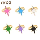 ROXI, без дырочек для ушей, ушные серьги-наручники для Для женщин 925 пробы серебро эмаль звезды светят серьги ювелирных изделий маслом капельного Pendientes