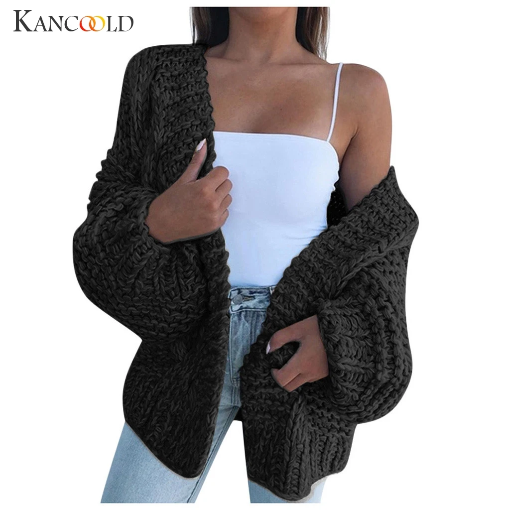 Женский вязаный кардиган с рукавом летучая мышь KANCOOLD Кардиган большого размера