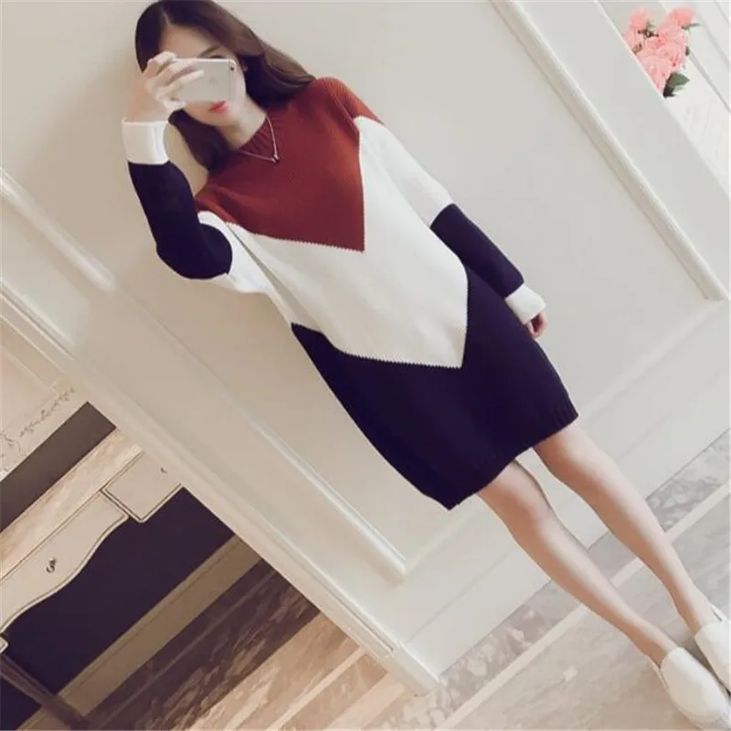 

Mid-length sweaters autumn winter women sweater O neck plus size loose long-sleeved bottom sweater female spring pullover tops