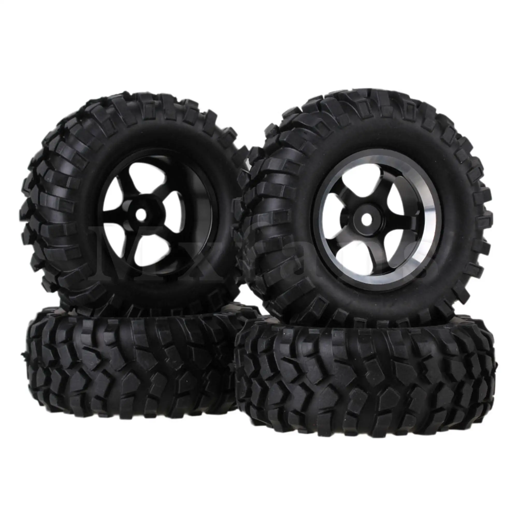 

4x5 спицевых черных обода колеса и 96 мм Сменные шины для RC1:10 Rock Crawler