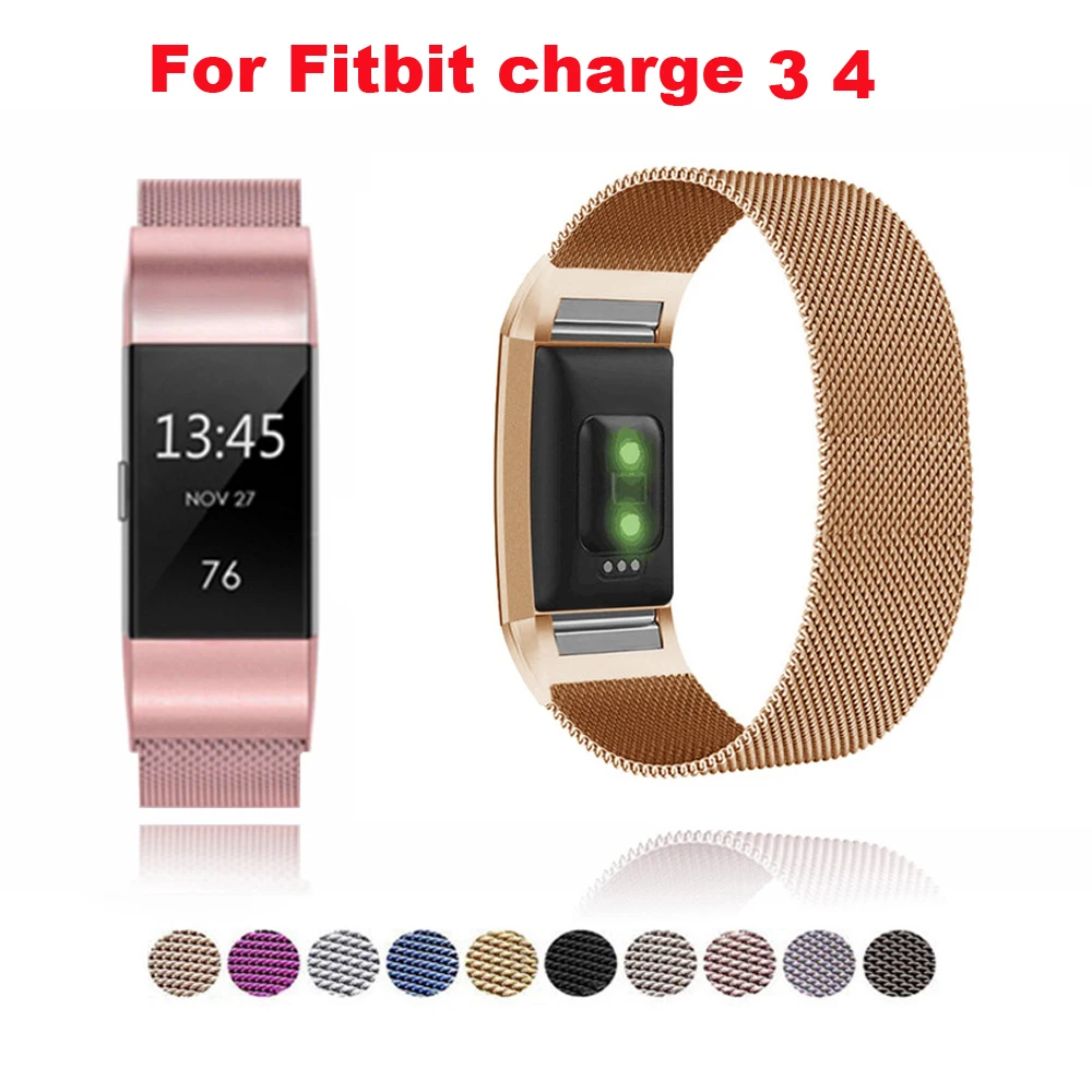 

Металлический ремешок из нержавеющей стали для часов Fitbit Charge 3 4, ремешок для часов Easyfit, ремешок для часов Fitbit Charge 4 3, браслет