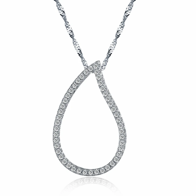 ORSA JEWELS модное ожерелье с подвеской в виде сердечко серебряного цвета, длинная цепочка, ожерелье с австрийским кубическим цирконием ААА для женщин ON129 - Окраска металла: ON129