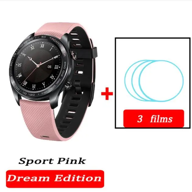 pink n film Huawei Honor Watch Magic, водонепроницаемые, gps, NFC, для работы, 7 дней, напоминания о сообщениях, пульсометр, трекер сна, экран 1,2 дюйма - Цвет: pink n film
