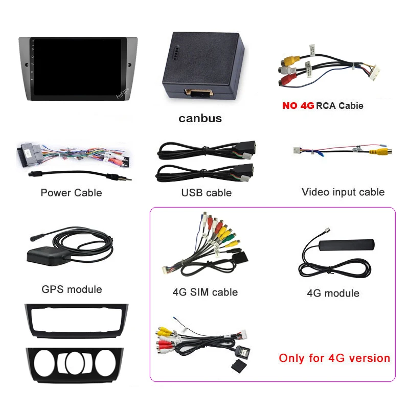 Автомобильный видеоплеер Carplay 4G WIFI Android 13 для BMW 3 серии E90 E91 E92 E93 2005-2012 GPS Navi Stereo 2 din