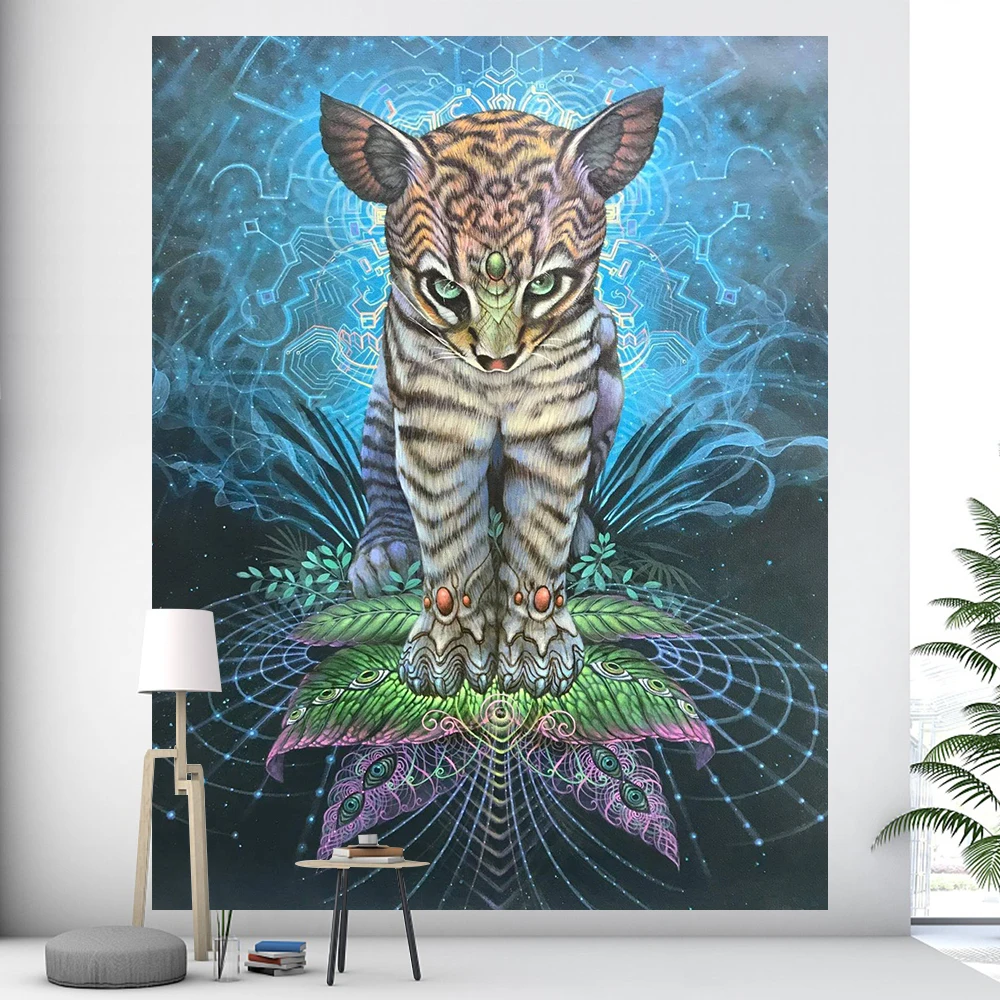 Абстрактная живопись гобелен для домашнего декора Мандала психоделический со