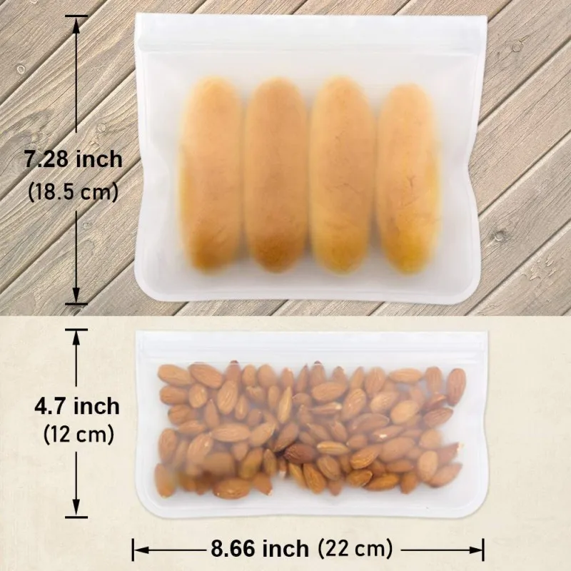 

10Pcs/Set Silicone Storage Bag Food Storage Containers Reusable Silicone Food Storage Bags Stand Up Zip Shut Bag Cup Fresh Ba