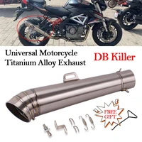 universal motorcycle titanium alloy exhaust pipe 60mm gp escape modified muffler db killer for z900 mt07 nk400 ninja250 gsx s750