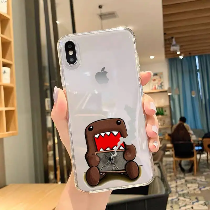 Cute Domo-kun Phone Case For iPhone 11 12 Mini 13 Pro XS Max X 8 7 6s Plus 5 SE XR Transparent Shell | Mobile Cases &amp Covers