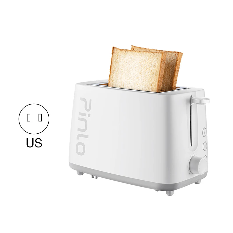 White US plug XIAOMI MIJIA Pinlo хлеб тостер PL-T075W1H тост машина тостеры печь выпечки кухонные приборы завтрак сэндвич Быстрый производитель - Цвет: White US plug