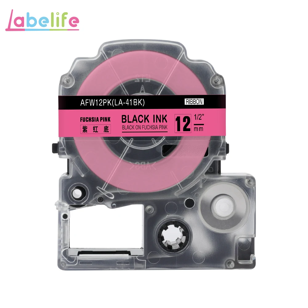 Labelife 1PK SFW12PK 12mm Compatible Epson KingJim Ribbon Tapes LA-42BK SFW12VK for Epson/Kingjim Label Printer Gift Wedding | Компьютеры