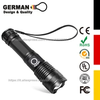 rechargeable led flashlight pocket sized torch with super bright 3000 lumens water resistant zoomable 5 light modes