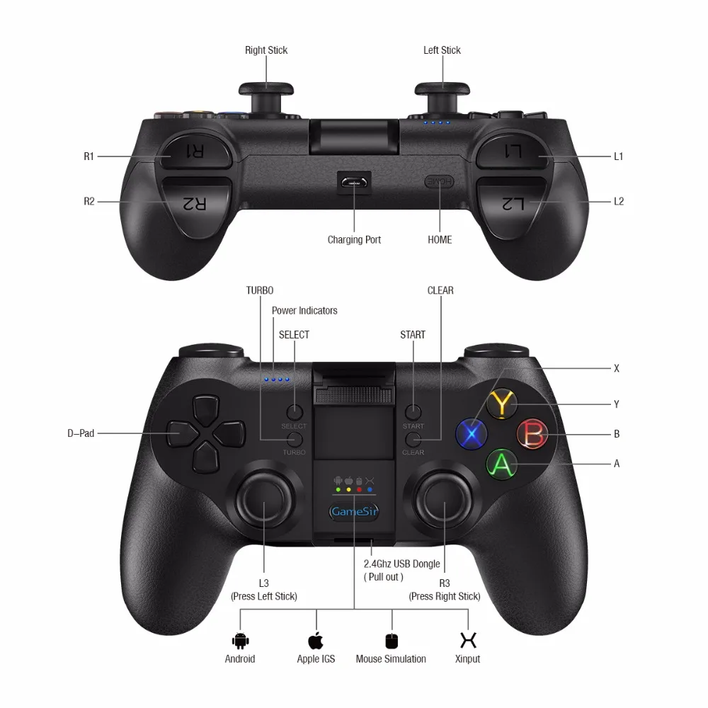 GameSir T1s геймпад Bluetooth 2 4G беспроводной контроллер для Android телефона/Windows PC/VR/tv Box/для