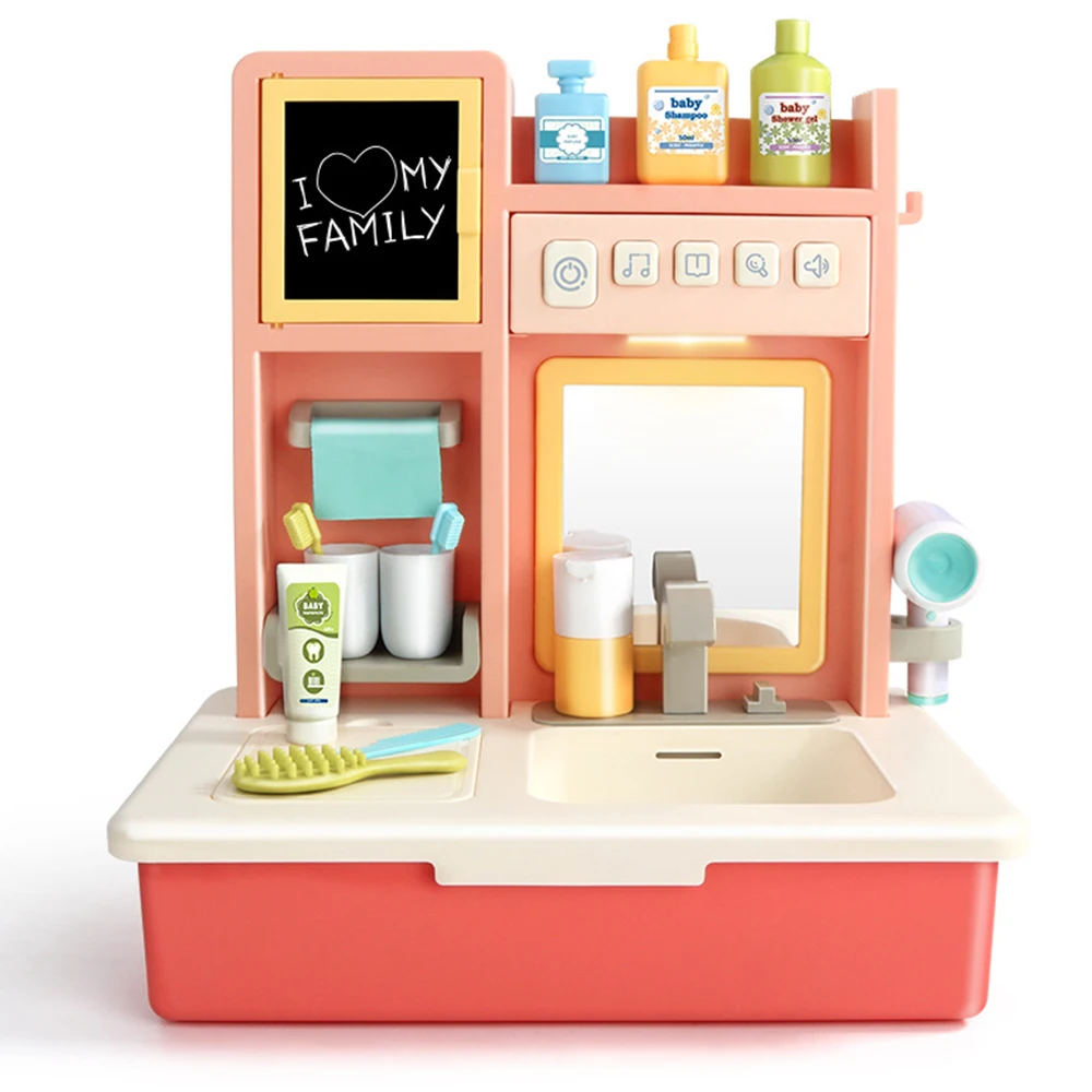 

Childrens Play House Toy Multifunctional Recirculating Water Light Music Dressing Table for Boy Girl Toy Educational Puzzle Gift