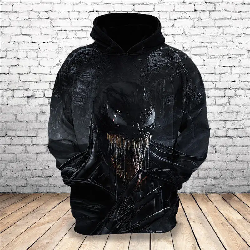 Горячая новинка Толстовка индивидуальный дизайн Venom 3D толстовки с принтом уникальные пуловеры топы мужская одежда Прямая поставка F76