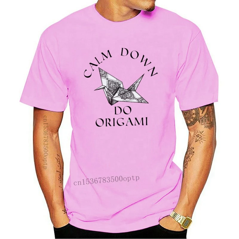 

New O-Neck Hipster Tshirts Mens "Calm Down, Do Origami" T-Shirt ORIGAMI Bird Print Print T Shirt Men