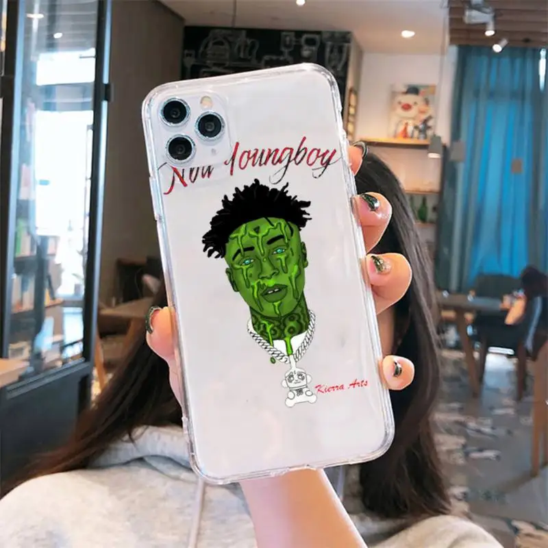 

Young Boy Rapper lucury Phone Case cover Transparent for iPhone 6 7 8 11 12 s mini pro X XS XR MAX Plus Anti-fall mobile cover