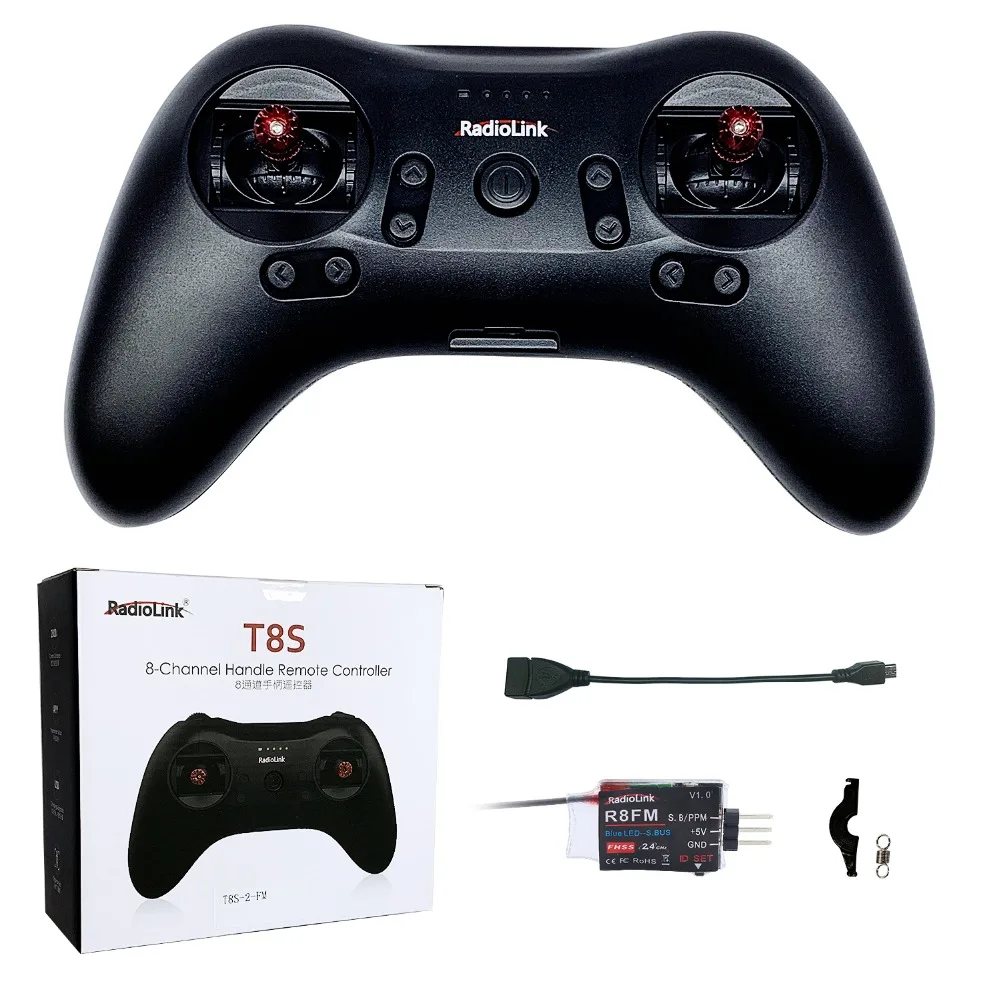 

Radiolink T8S 8CH Mini RC Transmitter and Receiver 2.4G Radio Remote Handle Gamepad Controller for Fixed Wing/Drone/Car/Boat