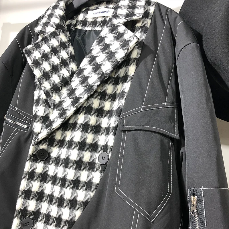 Мужское пальто из хлопка Owen Seak зимняя Длинная ветровка черная