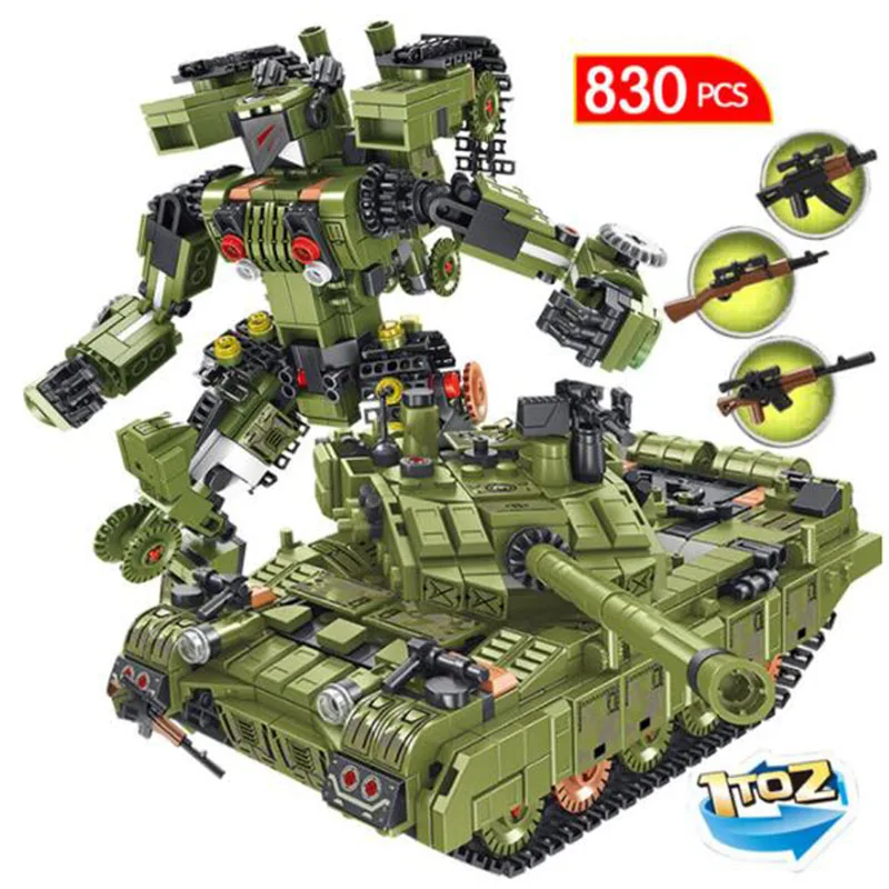 2 в 1 Abrams главный боевой танк строительные блоки Тигр тяжелый Военный WW2