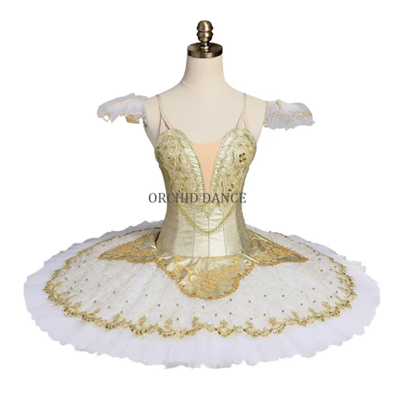Профессиональная высококачественная одежда для выступлений девочек золотистая