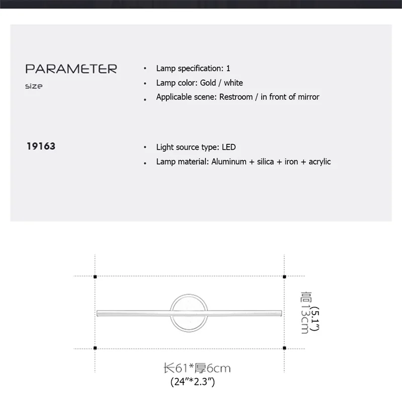 

Hongcui LED Wall Light 220V 110V Modern Home Decorative Mirror Fixtures For Bathroom Restroom