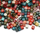 Красочные смешанные буквы акриловые бусины 6x6 мм свободные квадратные разделители бусины для изготовления ювелирных изделий Diy ожерелье с подвесками браслет аксессуары