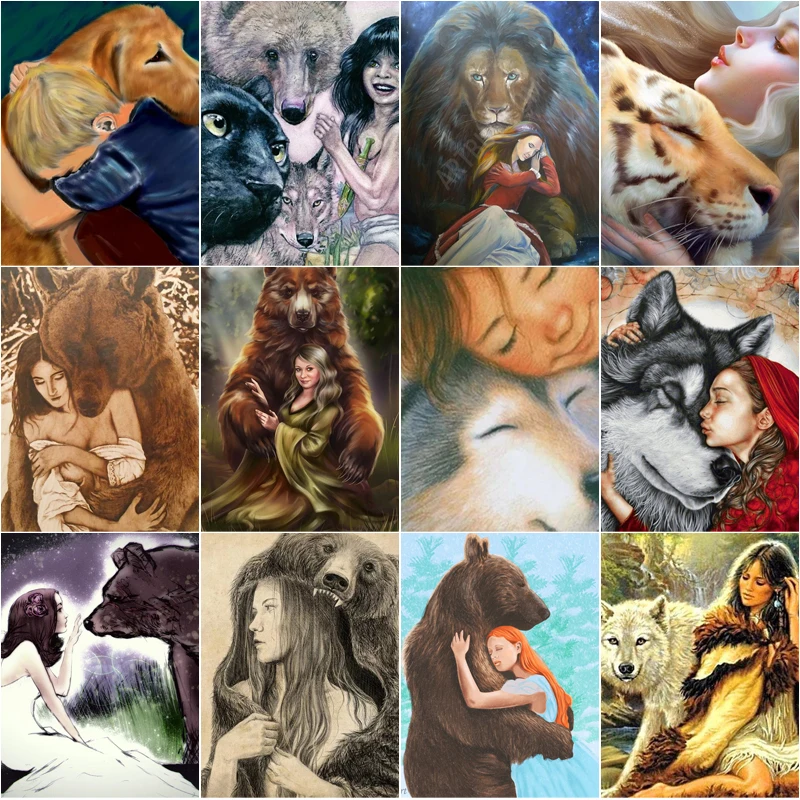 

5D Diy Diamond Painting Animal Bear Dominates The World Square Diamond Round Diamond Full Diamond Cross Stitc Mosaic Home Decora