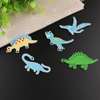 

5pcs/lot Delicate embroidery chapter cute little dinosaur embroidery cloth patch clothing decoration patch embroidery
