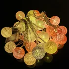 Гирлянда из 10 светодиодных хлопковых шариков, 2 м