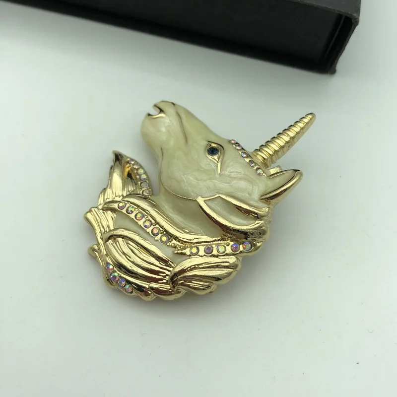 F.J4Z новые модные эмалированные броши в виде единорога булавки для женщин и