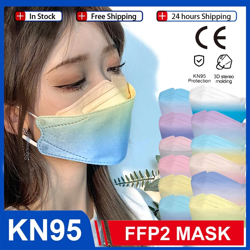 

10-60pcs Adult Kn95 Face Mask 4 Layer Protective Mascarillas Ffp2 Reutilizable Dustproof KN95 Respirator FFP2MASK Masque Mouth