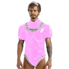 Мужской костюм горничной для косплея, виниловое боди с буффами и кружевами, Мужское боди для геев, Кружевное боди Tceddy, комбинезон 7XL