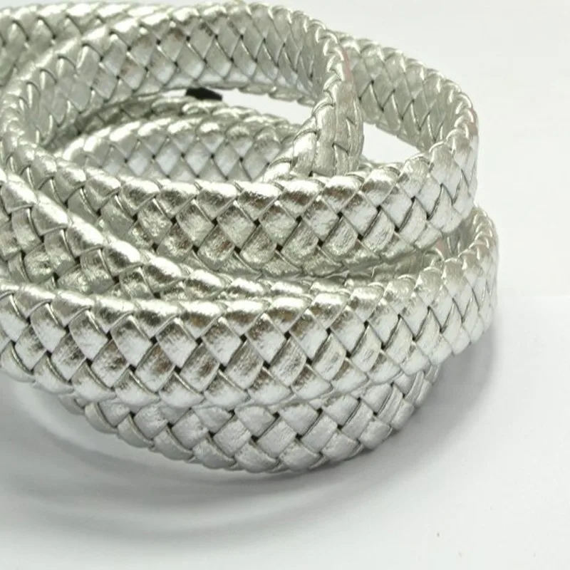 16 ярдов 8 ярдов 4 ярда 2 ярда 1 ярд 16,4 футов Серебряный плоский плетеный браслет 10x4 мм аксессуары для украшения
