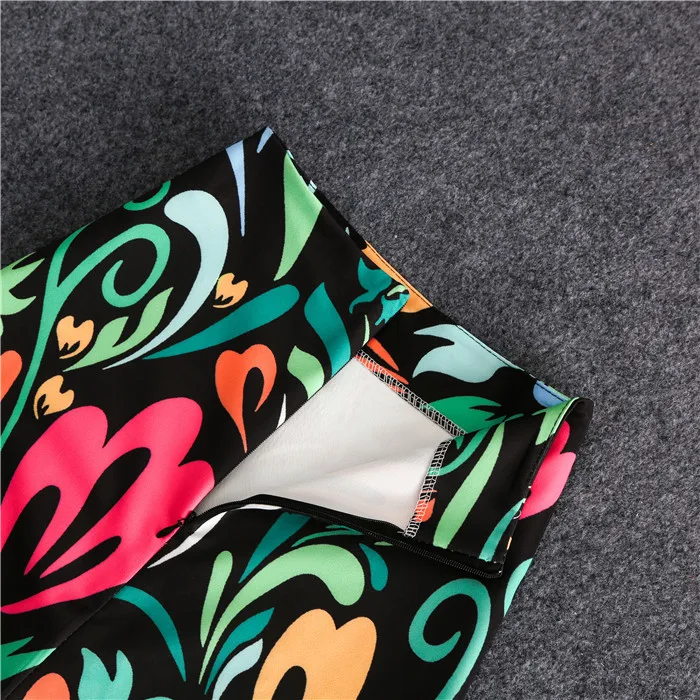 Женская летняя юбка-карандаш с цветочным принтом повседневная Юбка До Колена