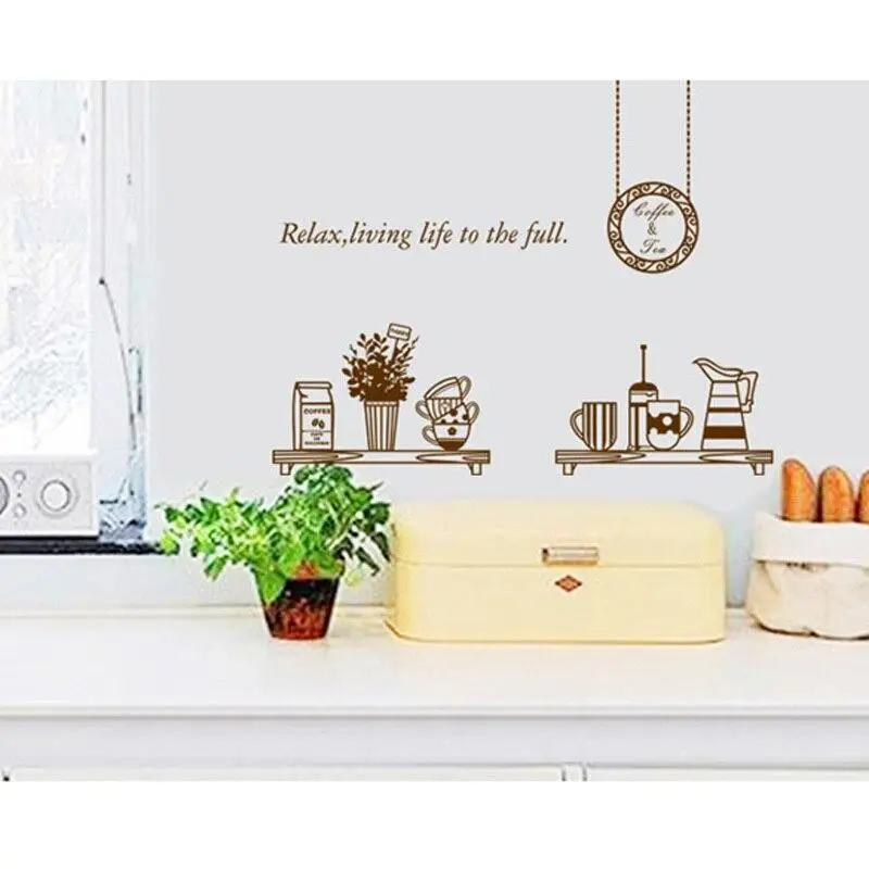 LS4G дома и Кухня Съемный DIY Декор Кофе Кубок наклейки виниловые на стены Стикеры |