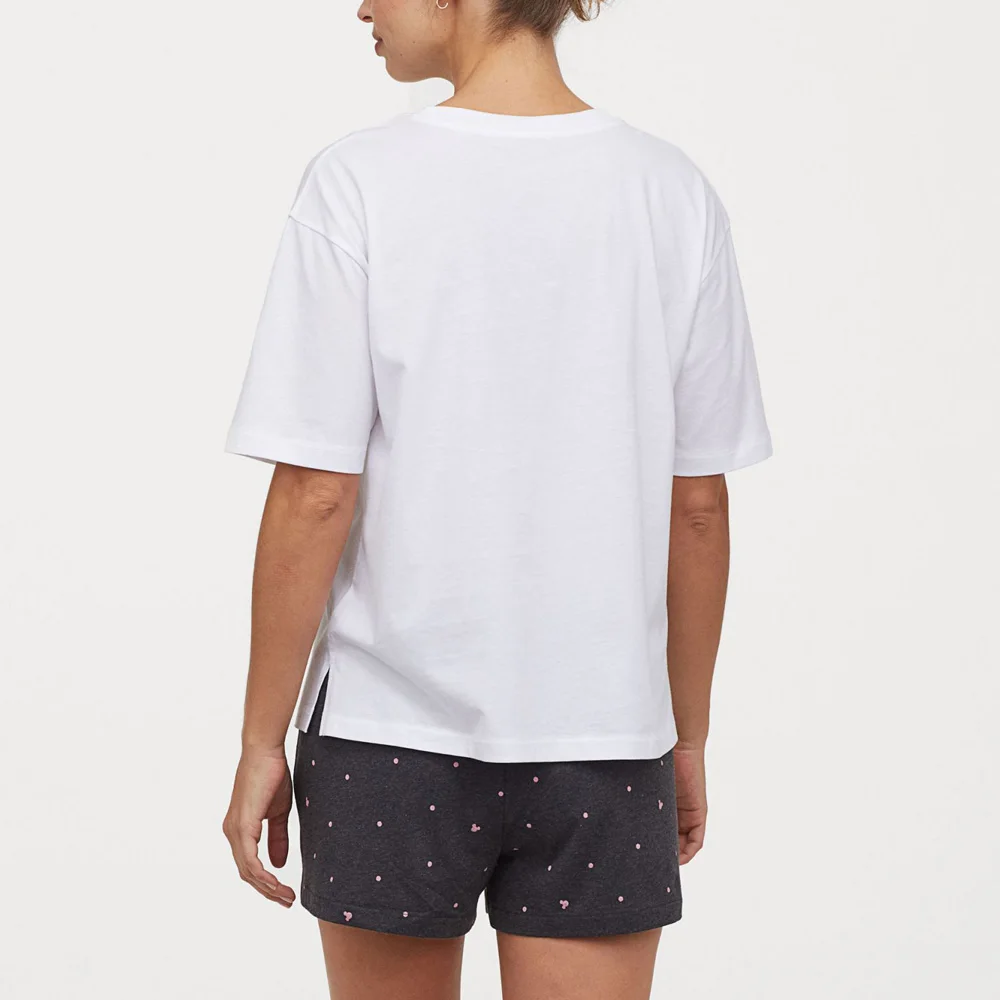 Germinate Polka Dot Pajamas Sets Women Summer Cotton Cute White T Shirt Tops Shorts Home Sleepwear Nightwear PJS Teen Girls