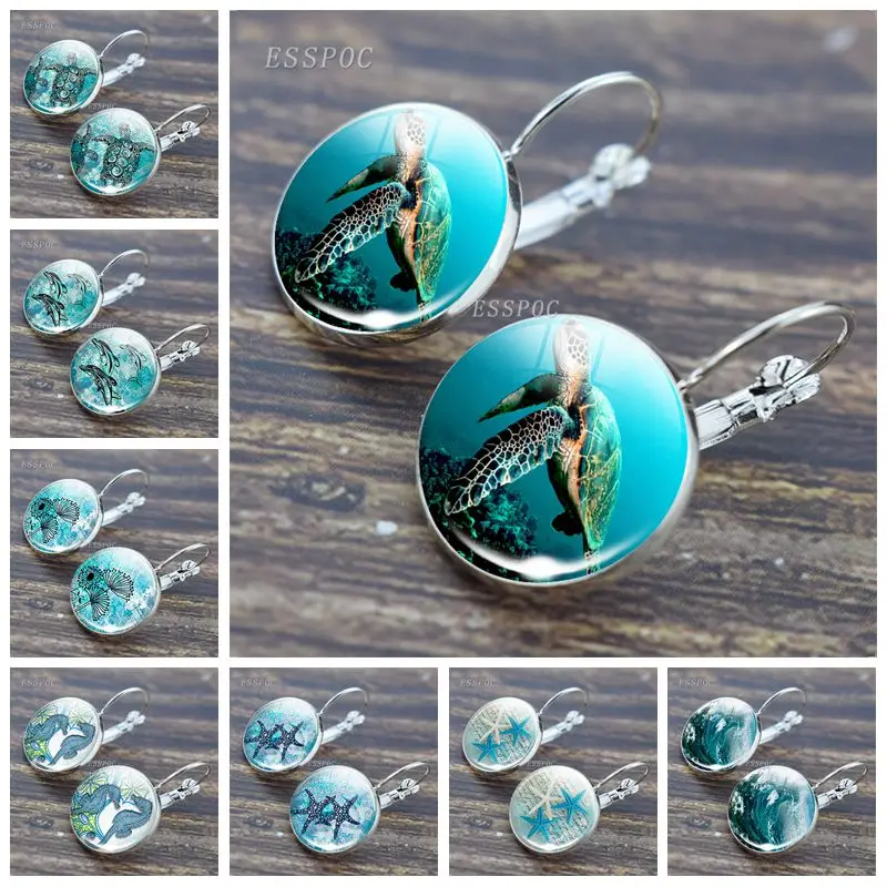 Женские серьги кольца в виде морских черепашек|Серьги-кольца| |